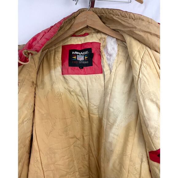 VTG NFL Embroidered Hooded Jacket Parka LARGE San Francisco 49ers Rare Superbowl - Picture 3 of 16